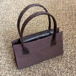 Julie Feldman Mini Handbag Faux Snakeskin Canvas Style